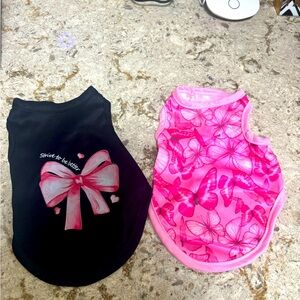 Stylish Dog Shirts with Bow and Butterfly Designs, new, no tags